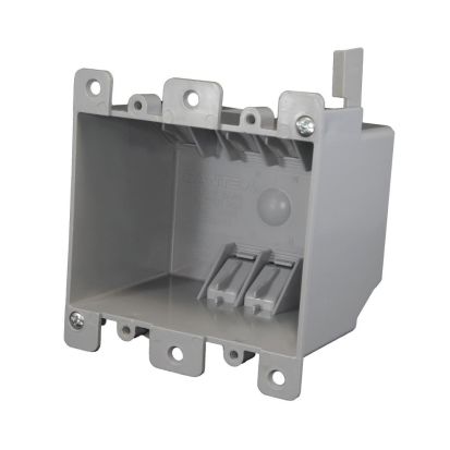 CANTEX EZ-Box EZ25DO Outlet Box, PVC, 25 cu-in Capacity, 2 Gangs, 6 Knockouts