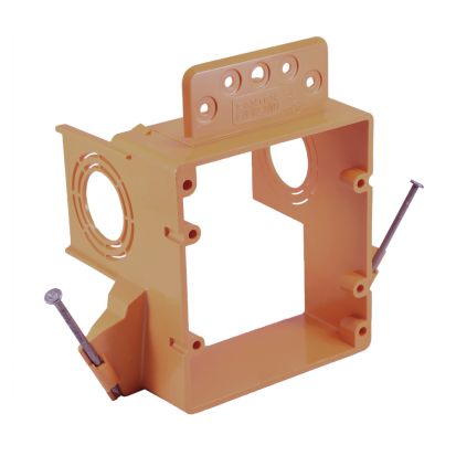 CANTEX EZLV2-NWN EZ-Box 2-Gang Low Voltage Bracket With Nail, For Use With Low Voltage Communication/Cable Installation, PVC