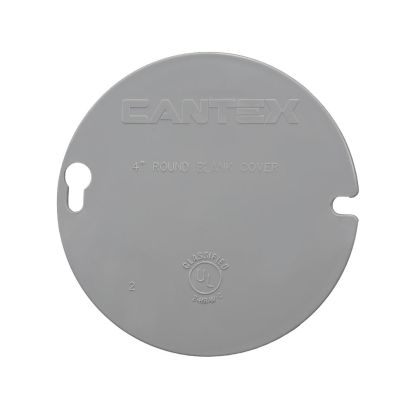 CANTEX EZ BOX EZYKL Electrical Non-Metallic Blank Box Cover, 4 in Dia, Blank Cover, PVC