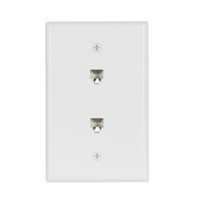 Cooper Lighting 3547-4W PHONE JACK DUAL FLUSHMNT 4COND MID UL WH