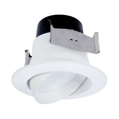 Cooper Lighting Metalux LA4069301EWH 4 in. White Integrated LED Recessed Adjustable Gimbal Trim