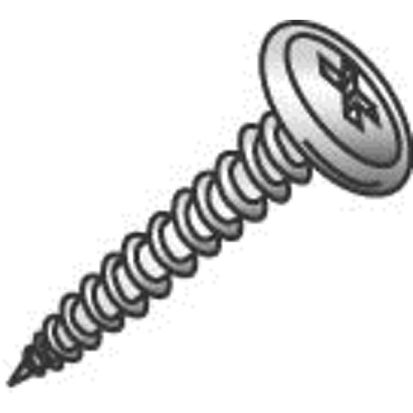 Minerallac® Cully™ 14809J Self-Tapping Sheet Metal Screw, Imperial, #8-15, 1/2 in OAL, Wafer Head, Phillips® Drive, Steel, Zinc Plated, Sharp Point