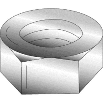 Minerallac® Cully™ 40115J Machine Screw Hex Nut, Imperial, #10-24, Steel, Zinc Plated, A Material Grade, Right Hand Thread