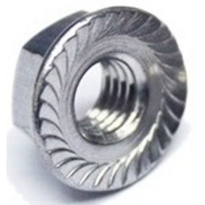 Minerallac® Cully™ 40480J Hex Serrated Flange Whiz Lock Nut, Imperial, 1/4-20, Steel, Zinc Plated