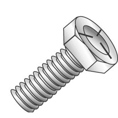 Minerallac® Cully™ 55009J Fully Threaded Hex Head Bolt, 1/4-20, 1/2 in, 5, Steel, Zinc Plated, Imperial