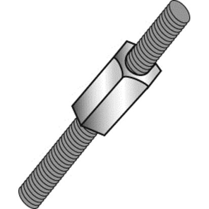 Cully™ 59626 Hex Coupling Nut, Imperial, 3/8-16 to 1/2-13, Steel, Zinc Plated