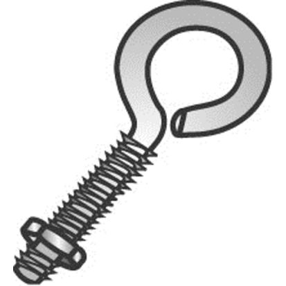 Minerallac® Cully™ 64132J Closed Eye Bolt With 1/4 in Hex Nut, Imperial, 1/4-20, Carbon Steel, Zinc Plated