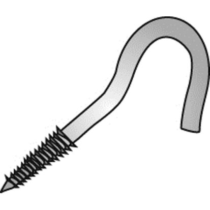 Minerallac® Cully™ 65004 Screw Hook, 3-7/8 in OAL, Steel, Zinc Plated