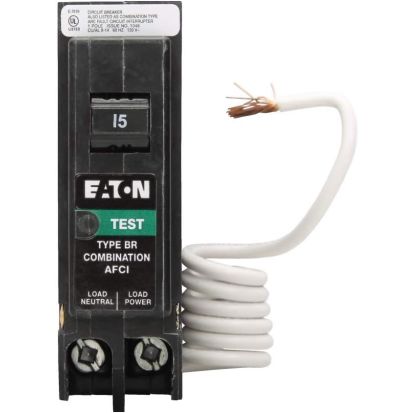 EATON Cutler-Hammer BRN115AF 15 Amp 120-Volt, Single-Pole AFCI Circuit Breaker Type BR Pigtail Neutral