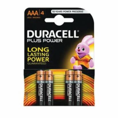 Duracell® MN2400B4 Non-Rechargeable Low Cost Alkaline Battery, Alkaline, 1.5 VDC, 1.15 Ah, AAA