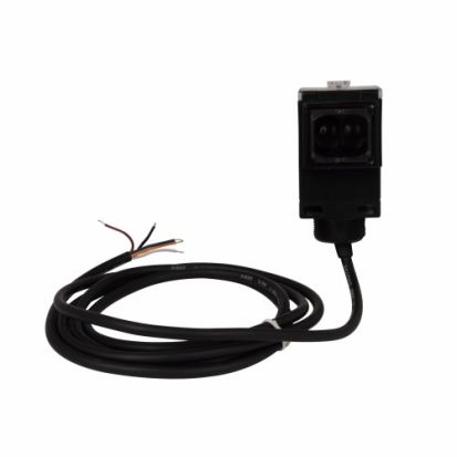 EATON Cutler-Hammer Series 1451E-6547 50 Series Forward Viewing Fully Potted High Performance Photoelectric Sensor, Rectangular Shape, 16 ft, Red Laser Sensing Beam, 2 to 18 ms Response, NPN/PNP Output
