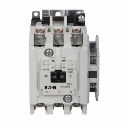 Eaton CN15GN3AB Freedom 1/3-Phase G-Frame Non-Reversing NEMA Contactor With Steel Mounting Plate, 110/120 VAC V Coil, 45 A, 1NO Contact, 3 Poles