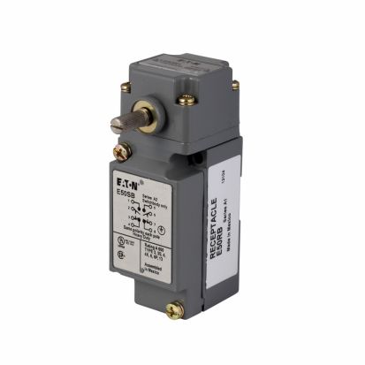 Eaton E50BR1 Assembled Limit Switch, 600 VAC, 10 A, Momentary Spring Return/Side Rotary Actuator, 2NO-2NC Contact