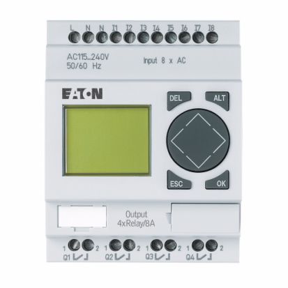 Eaton Corp Cutler-Hammer Series EASY512-AC-RC EASY500 Programmable Relay, 240 VAC Supply, 8 Inputs, 4 Outputs, Digital Input, Relay Output