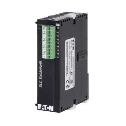 EATON Cutler-Hammer Series ELC-EX08NNNR Right Side Bus Digital Expansion Module, 24 VDC, 70 mA, 8 Inputs, 8 Outputs