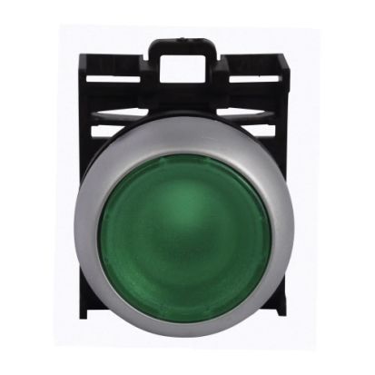 Eaton RMQ-Titan® M22-DL-G Modular Illuminated Pushbutton Operator, 22.5 mm, Flush Button Operator, Momentary Contact, Green