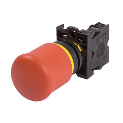 Eaton RMQ-Titan® M22-PVT-K12 Non-Illuminated Pushbutton, 22.5 mm, 1NO/2NC Contact, Red