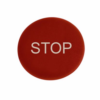 EATON Cutler-Hammer Series M22-XDP-R-GB0 Non-Illuminated Button Plate, 0.9 in L x 0.9 in W x 0.1 in H, NEMA 4X/21/IP67/IP69K, Round, STOP, Plastic