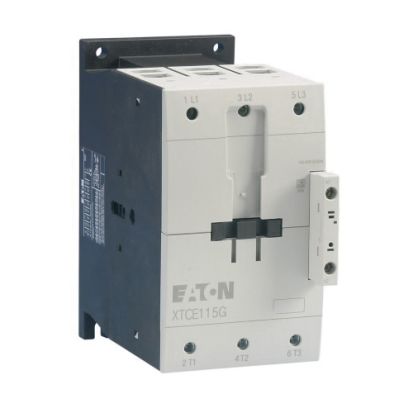 Eaton XTCE115GS1A XT Series G-Frame Full Voltage Non-Reversing IEC Contactor, 110/120 VAC V Coil, 115 A, 1NO-1NC Contact, 3 Poles