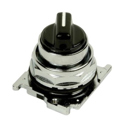 Eaton 10250T1311 Heavy Duty Oiltight/Watertight Non-Illuminated Selector Switch Operator With Cap, 30.5 mm, 4NO Contact, Knob Operator, 2 Positions, Black