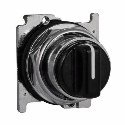 EATON 10250T1343 Heavy Duty Oiltight/Watertight Non-Illuminated Selector Switch Operator With Cap, 30.5 mm, Knob Operator, 3 Positions, Black