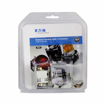 EATON 10250T21KB 10250T Assembled Heavy Duty Oiltight/Watertight Non-Illuminated Selector Switch, 30.5 mm, 2NO Contact, Black