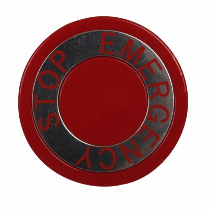 Eaton Corp Cutler-Hammer Series 10250TB63 Heavy Duty Oiltight/Watertight Operator Button, 1.6 in L x 1.6 in W x 0.5 in H, NEMA 1/2/3/3R/4/4X/12/13/IP65, Round, EMERG. STOP, Die Cast Zinc/Plastic