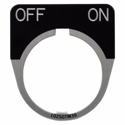 EATON Cutler-Hammer Series 10250TM42 Standard Legend Plate, 0.1 in H x 1.7 in W, Round Plate, Black Field