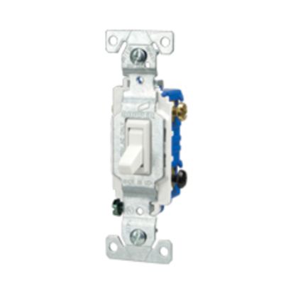 EATON Arrow Hart™ 1242-7W-BOX 4-Way Grounding Toggle Switch, 120 VAC, 15 A, 1/2 to 2 hp