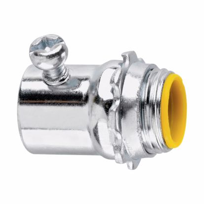 EATON Crouse-Hinds series 1451 EMT Set Screw Type Connector, EMT, Straight, Insulated, Steel, 3/4 Inch