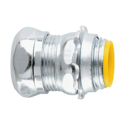 EATON Crouse-Hinds series 1651 EMT Compression Connector, EMT, Straight, Insulated, Steel, Concrete tight, Threadless, 3/4 Inch