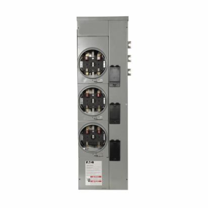 EATON Cutler-Hammer Series 1MM312RRLB 4-Jaw 3-Socket Multiple Metering Meter Stack Module With Ringless Style Cover and Horn Bypass, 120/240 VAC, 125 A, 1 Phase, NEMA 3R Enclosure