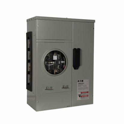 EATON Cutler-Hammer Series 35MM120R12 5-Jaw 1-Socket Multiple Metering Meter Stack Module With Ring Style Cover and Test Bypass, 120/240 VAC, 200 A, 3 Phase, 3 Wires, NEMA 3R Enclosure