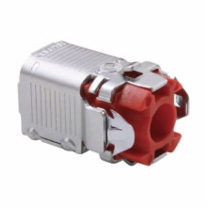 EATON Crouse-Hinds 38MCQS Single Connector, 3/8 in Trade, 1/2 in Knockout, 0.395 to 0.638 in Cable Openings, Steel, Zinc Plated
