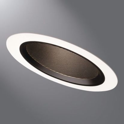 Cooper Lighting HALO 498W Circle Slope Ceiling Lighting Trim With White Baffle, 6 in ID x 7-7/8 in OD, LED Lamp, For Use With H645, HL6 LED and H47 Housing, Metal
