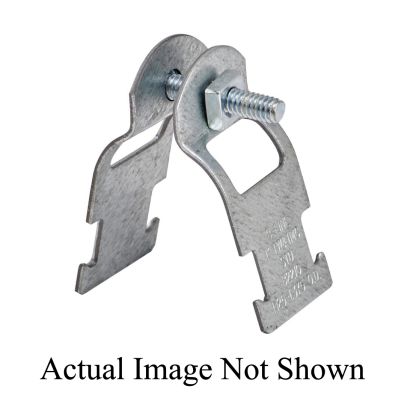 EATON B-Line Series B2211ZN B2000 2-Piece Pipe Clamp, 1-1/4 in Conduit, 400/50 lb Load, 1.5 to 1.691 in OD, Steel