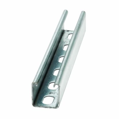 EATON B-Line Series B22SH-120GLV Slotted Single Metal Framing Channel, 9/16 X 7/8 In Slots, 2 In Slot Spacing, 12 Ga Thk, 10 Ft L
