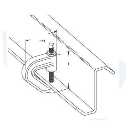 EATON B-Line Series B3037ZZN Mechanical Beam Z-Purlin C-Clamp, 3/8-16 Rod, 400 lb Load, Malleable Iron