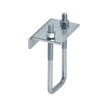 EATON B-Line Series B441-22AZN Beam Clamp, 1-5/8 to 3-1/4 in Channel, 3/4 in THK Flange, 1200 lb Load, Low Carbon Steel