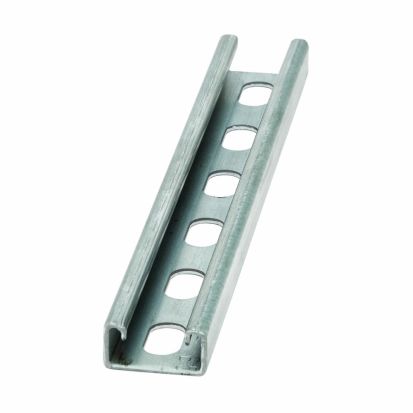 EATON B-Line Series B52SH-120GLV Single Slotted Metal Framing Channel, 1-1/8 In L X 9/16 In W Slots, 2 In Slot Spacing, 12 GA Thk, 120 In L