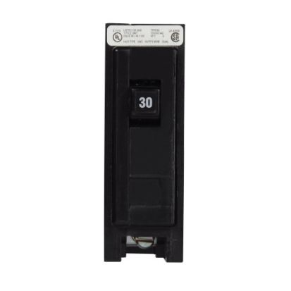 Eaton Quicklag® BAB1030 Type BAB Molded Case Miniature Circuit Breaker, 120/240 VAC, 30 A, 10 kA Interrupt, 1 Poles, Non-Interchangeable Thermal Magnetic Trip