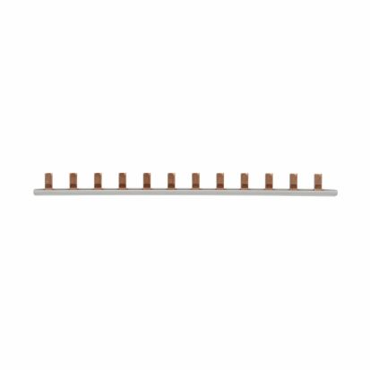 EATON Bussmann Series BB1P100M12 Single-Phase 12-Pin Modular Combination Busbar With Assembled End Cap, For Use With Class CC, Supplemental and PV Fuse, 100 A, Class J, 1000 VDC