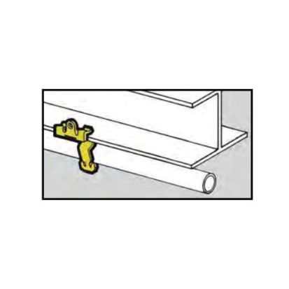 Eaton B-Line BP-12-U-2-4 Push Style Conduit to Beam Fastener With 13 in Anchor Strap, 3/4 in, 1/2 in Conduit, 1/8 to 1/4 in THK Flange, 25 lb Load, High Carbon Steel, Zinc Phosphate