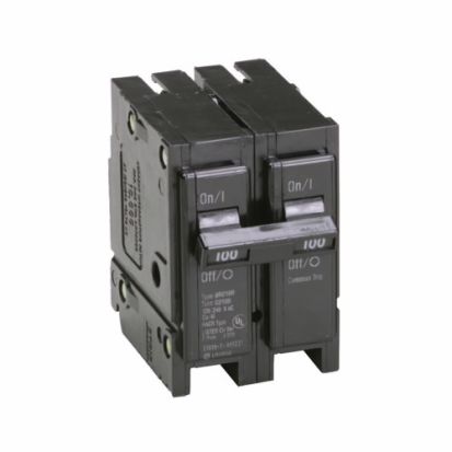 Eaton BR2100 Type BR Circuit Breaker, 120/240 VAC, 100 A, 42 kA Interrupt, 2 Poles, Common/Thermal Magnetic Trip