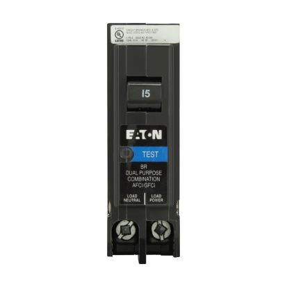 EATON BRP115DF Arc Fault / ground fault circuit breaker, BR dual, PON 1P, 15 A, 10KAIC, UL only