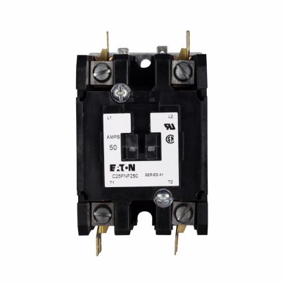 EATON C25FNF350A Non-Reversing Definite Purpose Contactor With Metal Mounting Plate, 110 to 120 VAC at 50/60 Hz V Coil, 50 A Inductive/65 A Resistive, 3 Poles