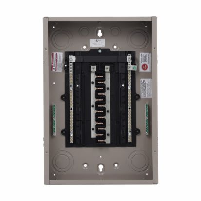 EATON Cutler-Hammer Series CHP24L125X2 main lug loadcenters, PON, CH, 125 A, X2, Copper, !, NEMA 1 indoor, Steel, 25 kAIC, 48, 24, 3, Single-phase, 120/240 V, #6-2/0 AWG