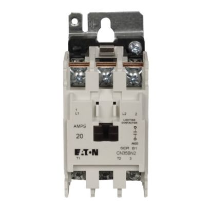 EATON CN35BN2AB Type AC Electrically Held Lighting Contactor, 110/120 VAC V Coil, 20 A, 1NO Contact, 2 Poles