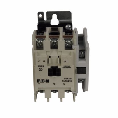 Eaton Corp Cutler-Hammer Series CN35BN3AB Type AC Electrically Held Lighting Contactor, 110/120 VAC V Coil, 20 A, 1NO Contact, 3 Poles