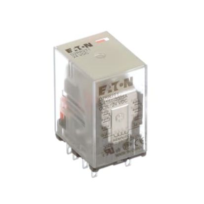 EATON D2RR2T1 Ice Cube Relay, DPDT, 12A, 24VDC Coil